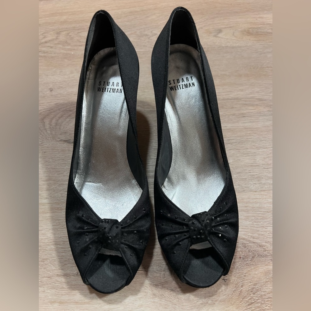 Stuart Weitzman black peep toe